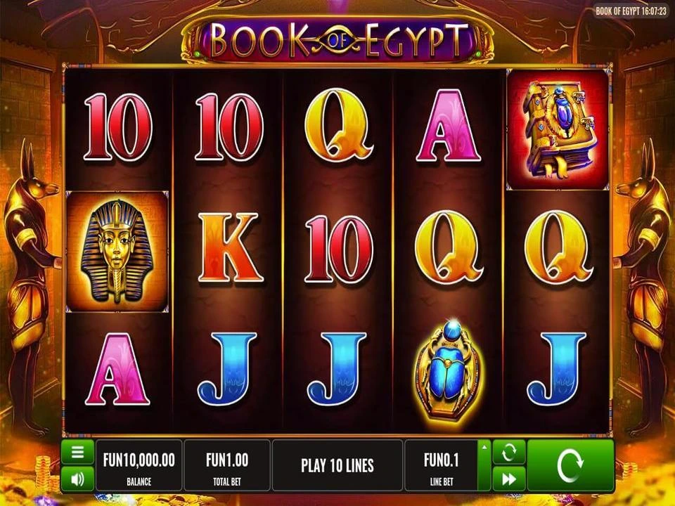 Screenshot of Book of Egypt slot with Egyptian symbols and Scatter book